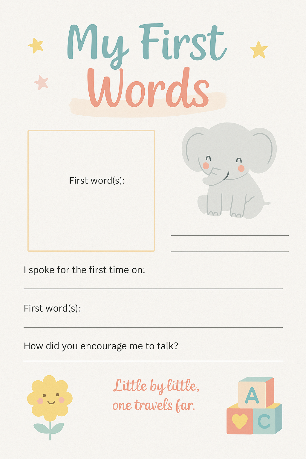 My first word